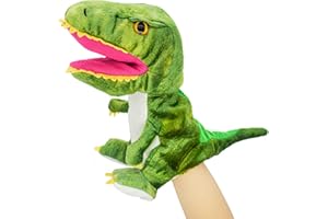 lilizzhoumax Jouets en Peluche Dinosaure Marionnette à Main Simulation Jouet en Peluche Dinosaure Poupée Réaliste, Jeu de rôle Mignon, Jouets éducatifs interactifs pour Enfants, Jouets Animaux