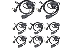 HYSHIKRA Écouteur Compatible pour Motorola DP1400 CP040 GP300 GP88 Radio Talkie-walkie Oreillette avec Micro et PTT pour Garde du Corps de sécurité (Forme D, 8)
