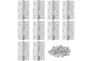 10 Pièces Charniere Porte,Charniere Inox,Charnière Invisible,Charnière plate,Porte Placard/Petites Portes/Tiroirs/Fenêtres/Pianos/Coffret à Bijoux Armoires de Quincaillerie de Meubles de Maison