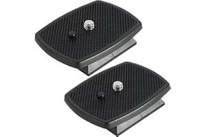 LANDSCAPE LIGHTS2K Plateau Rapide Noir Tête de Trépied Quick Release Plate Plaque Fixation Rapide Appareil Photo pour La Plupart des Trépieds, pour Modèles VCT-D680RM VCT-D680RM VCT-R640 et Plus Noir 43x43mm 2 Pièces