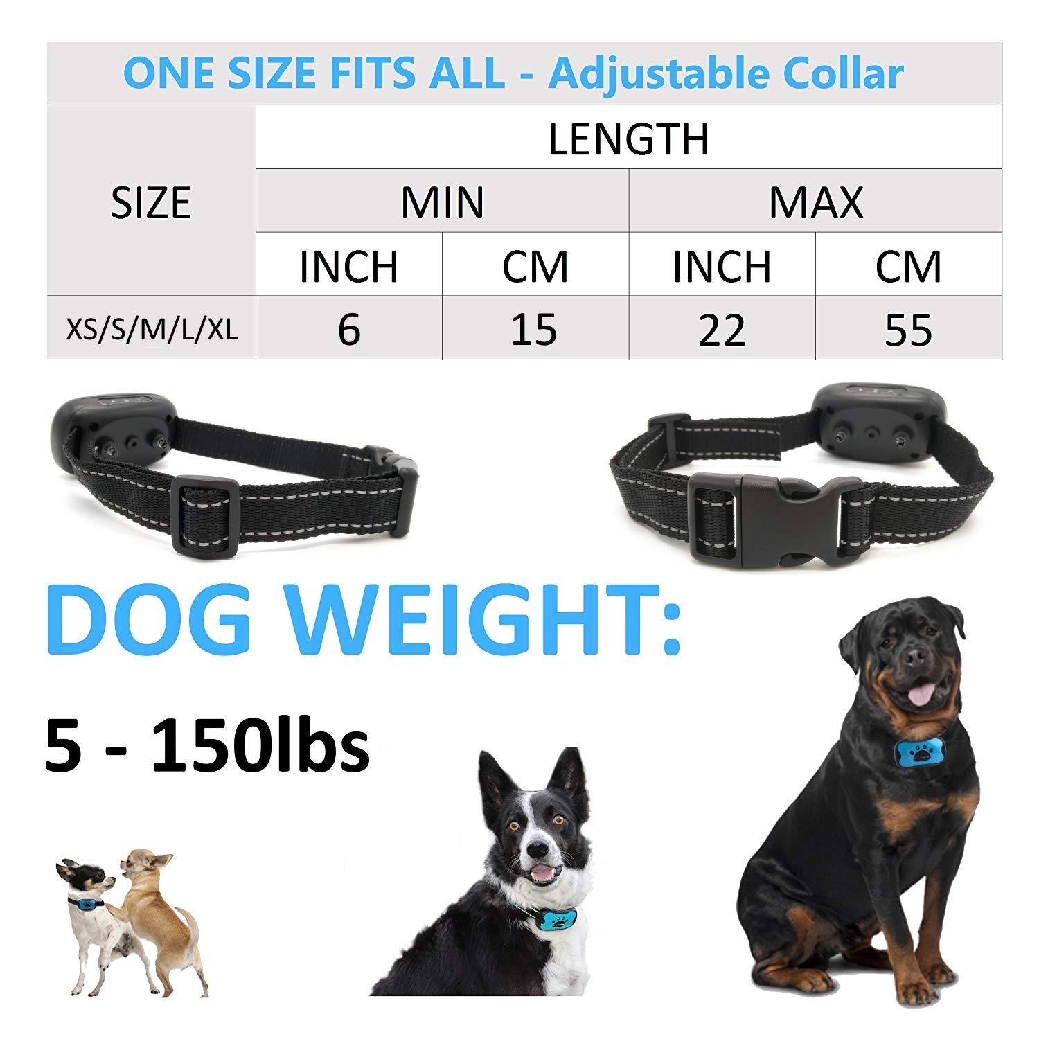 Anti Bark Dog Collar STOP BARKING No Shock Vibration Sound Training