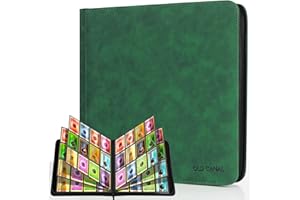 Old Canal Trading Card Album, Cards Scrapbook with 12 Compartments for up to 720 Card, Portable Zip Binder, Cards Binder for MTG, TCG, Football Cards (Dark Green)