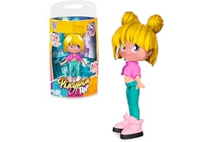 Pinypon TOP Girls Blonde, Chica TOP Rubia con Outfit de Street Style, Figura de 11 cm Articulada de Brazos y Piernas, Doble Cara y Ropa y Zapatos Intercambiables, +4 años, Famosa (PNN00100)