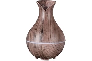 SIXTOL Bloom Aroma difuzer 200 ml, ultradźwiękowy nawilżacz powietrza, do nawilżania i nawilżania powietrza w domu, sypialni, biurze, aromaterapii, do olejków eterycznych (szare drewno)