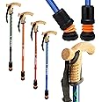 Flexyfoot Shock Absorbing Cork Handle Walking Stick - Improved Comfort, Improved Grip, Improved Safety – Colour: Blue