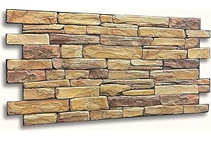 EURODECO 4m² 3D PVC Paneele Stein Optik 10 Stück, Wandpaneele Wandverkleidung Decke Deckenpaneele PVC-Verkleidung Wandtatto Fliesen Imitat