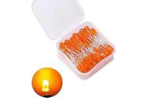 KA WAH CORE 5 mm LED-Dioden Orange, 80 Stück 3 V, hohe Helligkeit, LED, 2 Pins, runde Diffusion, für wissenschaftliches Projekt, DIY, elektronische Komponenten, Beleuchtung