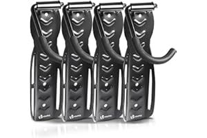VOUNOT® Lot de 4 Support de Vélo Mural Crochet de Mur pour Cintre de Vélo Idéal pour Garage Maison Décoration Support Mural de Rangement Robuste en Forme L Noir
