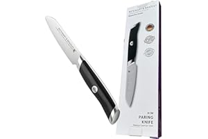 STEWART & BRADLEY 9cm/3.5Inch MasterPro Series Paring Knife. Full Tang, Razor Sharp, Ultra Fine Highly Tempered German Steel 4028, Ideal Fruit Knife or Vegetable Knife.