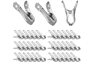 CUXEEDI 40 PCS Garden Clips, Heavy Duty Stainless Steel Greenhouse Clamps, Greenhouse Clips for Netting, Have a Strong Grip to Hold Down The Shade Cloth or Plant Cover on Garden Hoops or Greenhouse Hoops