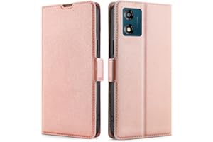 RonRun for Motorola Moto E13 Wallet Case, Vintage Leather Flip Wallet Phone Case with Credit Card Holder Cover for Motorola Moto E13 - Rose gold