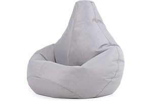 Bean Bag Bazaar Dalton Kids Bean Bag, Grey, Water Resistant, Gaming Chair for Kids, Beanbag for Indoor and Outdoor Use with Filling Included, Childs Chair ideal for Bedroom, Playroom, Garden
