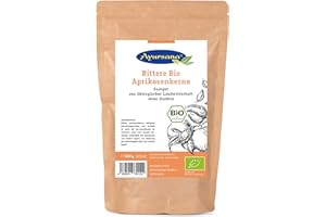 ‎AYURSANA Ayursana Bittere Aprikosenkerne 500g - Saatgut - Sehr hoher Amygdalin-Anteil - Schadstoffgeprüft im deutschen Labor - Bio-Qualität