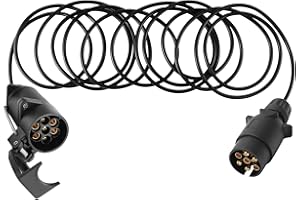 AgriShop Kabel Anhänger 7-Polig 12v 6m,Anhänger Verlängerungskabel 7Polig,Landwirtschaftliches 7pol Kabel mit 2 Stecker Männlich Weiblich, Lichtleiste Anhänger 7-Polig,Anhänger Kabelleitung 7 auf 7