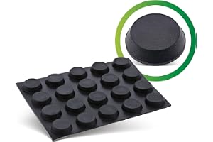 InLine® Gummikuddar, 12 mm, 20-pack, svart, platt, självhäftande