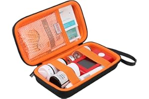 BOVKE Fondina da viaggio per forniture per diabetici, borsa da trasporto per kit di analisi del diabete, misuratori di glicemia, strisce reattive, farmaci e altre forniture per diabetici, Nero