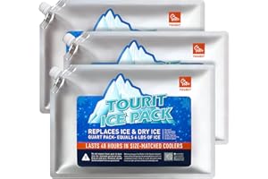 TOURIT Reusable Ice Packs for Coolers, Long Lasting, Cooler Ice Packs for Cooler Bag, Lunch Bags/Box, Cooler Backpacks, Knee Injuries, Back Pain Relief 3 Sets