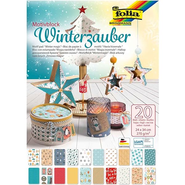 ZAKHSE Weihnachts Bastelpapier 48 Blätter - 15,2x15,2cm Scrapbooking Papier