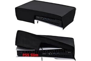 ‎TOLESUM Tolesum Schutzhülle für PS5 Slim, Staubschutz Hülle, Spritzwasserdichte Dust Cover für Playstation 5 Digital Edition/Disc Konsole - Nicht für PS5/PS5 Pro (Horizontal-Schwarz)