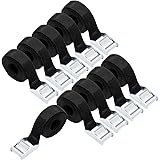 Amazon Basics – Spanngurt, 2.5 m lang, 25 mm breit, Belastbarkeit 150 kg, entspricht DIN EN 12195-2, Schwarz, 10 Stück