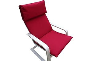 JACKKISSEN Kissen FÜR SCHAUKELSTUHL Typ Pello oder Poang IKEA. Hergestellt aus hochwertigem Polsterstoff. Sitz 57 x 50 Rücken 57 x 70, 8 cm dick (Rot-2)