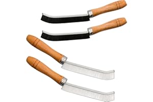 XIZAO Brosse de Nettoyage des Crevasses, Brosse de Nettoyage Multifonction Brosses à Poils durs avec Poignée Bois Brosse À Nettoyer Les Interstices pour Rails de Fenêtre Douche Sol 4pcs