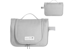 Cozary Beauty Case da Viaggio per Donna Uomo, Borsa da toilette da viaggio con Gancio, Portatile Impermeabile Beauty Case (Grigio)