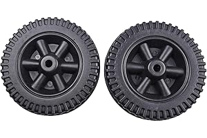 Hasaller Lot de 2 roues de rechange pour barbecue à gaz - En plastique - Multifonctions - Pour barbecue à gaz - Pièces de rechange pour barbecue d'extérieur - Noir