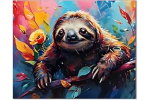 Qiukoo Malen Nach Zahlen Kinder Erwachsene - Malen Nach Zahlen Tiere ab 9 Jahre - Diy Set Erwachsene und Kinder Gemälde mit 4 Pinsel Leinwand Acrylfarbe 40x50 CM