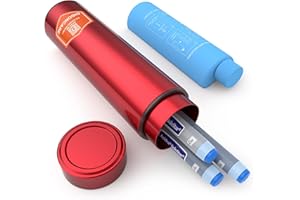 ‎DISONCARE DISONCARE 60H Insulin Pen Cool Bag, 2-8 Degrees Hard Cooler Observable Temperature Portable Medicine Cool Box Travel TSA Approved Diabetic Bag with 2 Ice Packs