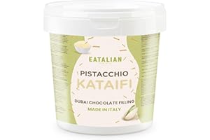 EATALIAN by AMZ BETTER Crema de pistacho con kataifi, deliciosa crema para untar con un sabor único, ideal para untar en pan, perfecta con helado, chocolate y chocolate de Dubái, 1 kg, Made in Italy