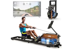 ORISYN Rudergerät für Zuhause, Klappbares Wasserrudergerät mit Bluetooth Monitor, Rudergeräte mit Verstellbarer Tablethalterung, 160KG Gewichtsbelastung