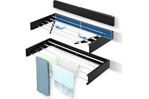 GJCrafts Étendoirs, Étendoir à vêtements Mural rétractable de 100 cm, étendoir Pliable Pliable pour l'intérieur et l'extérieur, Design Compact et concis, Gain de Place