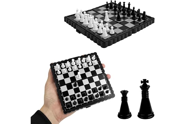 Dunkwckor bärbart schackbräde, professionellt schackbräde, hopfällbart magnetiskt schackbräde, minischackbräda, pedagogiskt schackspel, dam brädspel för barn, vuxna, familjefest