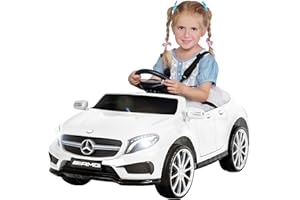 Actionbikes Motors Kinder Elektroauto Mercedes AMG GLA45 | 2,4 Ghz Fernbedienung - Lizenz - Kinderauto elektrisch - Elektrofahrzeuge - Spielzeugauto - Elektro Auto für Kinder ab 3 Jahre (GLA45 Weiß)