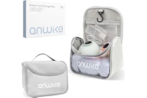 ‎ANWIKE Handsfree Milchpumpe Tasche - Praktischem Haken-Design, freihändiger Milchpumpe Tasche, mit wasserdichter Einlage für Stillen, ideal für Reisen und Arbeit, eignet sich für Milchpumpen Zubehör, Grau