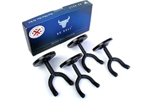 NO BULL Guitar Wall Mount 4-Pack: Safe for all Guitar Finishes - fits Acoustic, Electric, Bass, Semi-Acoustic and Electro-Acoustic Guitars
