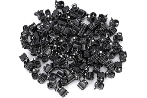 SHEENS 100 Stück Mini Haarspangen Klein, Schwarz Kunststoff Stilvolle Kiefer Clips Rutschfeste Haarspange Schellen Kleine Haar Crown Claws Pins Schellen für Mädchen und Frauen