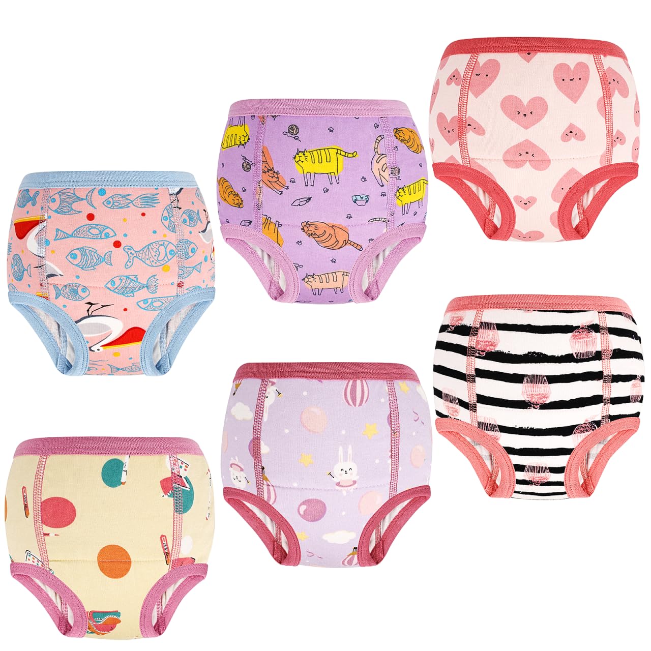 MOEMOE BABY Töpfchen Trainingshose 6 Stück Baby Trainingshosen Töpfchen Unterwäsche Kinder für Mädchen 4 Jahre - 1
