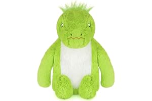 Habigail Hot Water Bottle with Novelty Plush Super Soft Cover Premium Natural Rubber 1 Litre Hot Water Bag - Helps Provide Warmth and Comfort (Green Dinosaur)