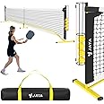 JAYA Portable Pickleball Net, IPF Standard 22FT, Steady Metal Frame, Easy Setup, Suitable for Driveways and Backyards Ginger yellow with Black