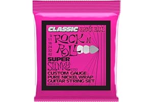 Ernie Ball Super Slinky Cordes Classic Rock & Roll, pour guitare électrique, recouvertes de nickel pur, calibre 9-42
