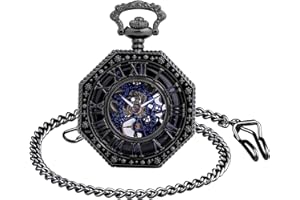 SUPBRO Orologio da Tasca Orologio Regalo Festa del papà orologio da taschino meccanico a carica manuale Numeri romani