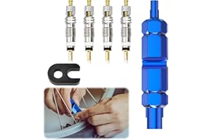 NAZAZ Kit di Sostituzione Nucleo Valvola Presta, 4 Nuclei Valvola e 2 Strumenti di Rimozione, Valvola Mtb Valvole Tubeless, Nucleo Valvola Presta Tubeless Mtb per Biciclette Tubeless, Strada e MTB