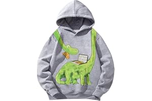 Pilipulu Jungen Kapuzenpullover Kinder Hoodie Jungen Sweatshirt Baumwoll Kapuzenjacke Dinosaurier Bagger für Kinder 3-8 Jahre Größe 98 104 110 116 122 128