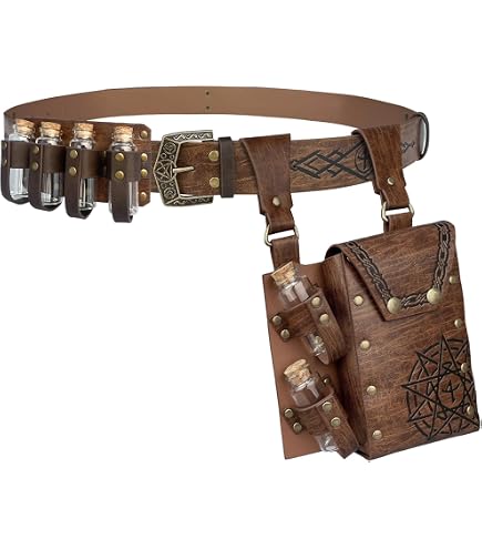 Mittelalterliche Gürteltasche Aus Kunstleder – Wikinger Style, Kordelzug, 17,8x12,9 Cm
