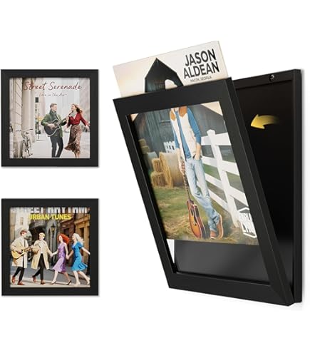 Easy Change Frame Show & Listen Cadre pour Vinyle avec Ouverture Frontale, Acrylique, Noir, 38 x 38 x 3 cm : No Name