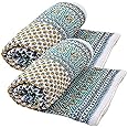 Namaste India Jaipuri Print Cotton Single Bed Razai Quilts Blankets for Home, 85x55 Inches(Multicolour) - Pack of 2, breathable