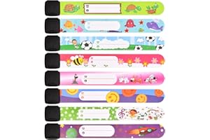 DECORDWELL 8 piezas Pulseras Antiperdida Niños,Pulsera Identificativa Marcador de Seguridad NiñosPulseras Identificativas Niños,Pulsera Seguridad Anti perdida Pulsera Impermeable Reutilizable