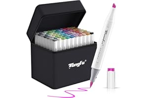 TongFu Rotuladores de 72 Colores, 2023 Nuevos Rotuladores Doble Punta de Vellón Fino de Nylon, La Máxima Suavidad, Seguros, Secado Rápido, Fácil de Mezclar Marcadores para Bocetos, Cómics, Garabatos